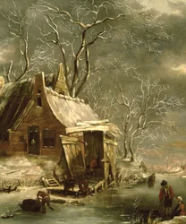 Ámsterdam, escena de invierno, siglo XVII